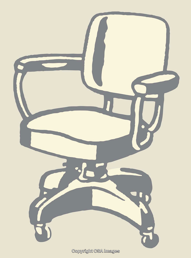 Minimalist Line Art Illustration of a Contemporary Office Chair Design