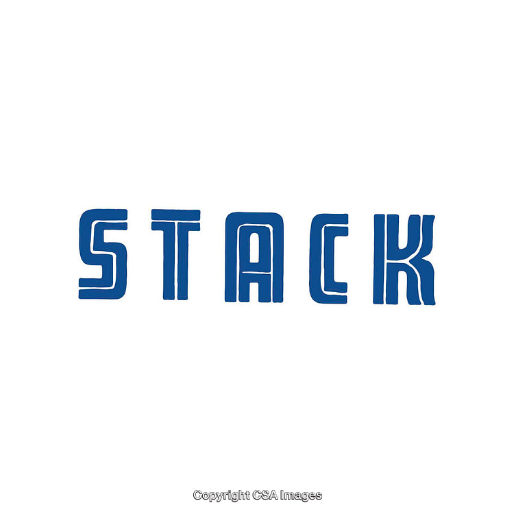 Blue Stylized Font Displaying the Word 'Stack' on a White Background