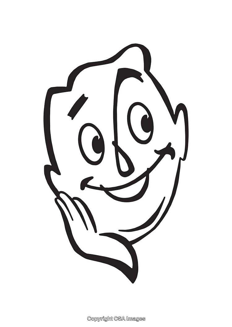 Black and White Minimalist Smiling Face Illustration Hand-Drawn Art