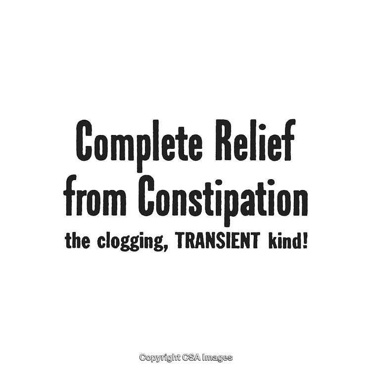 Vintage Advertisement for Constipation Relief Medicine with Bold Typography