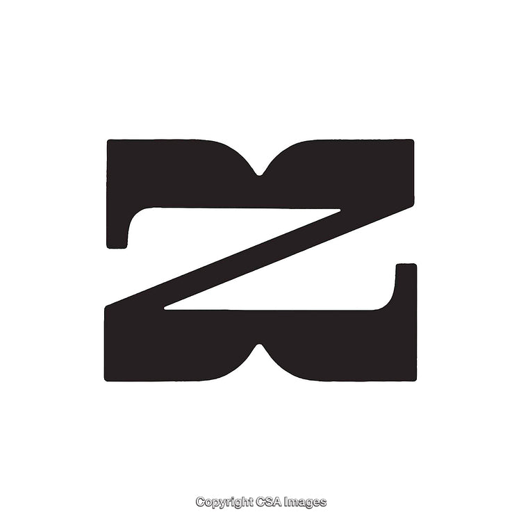 Bold Black Letter Z Logo on Transparent Background
