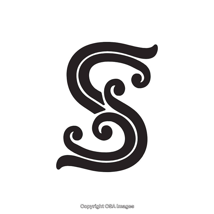 Elegant Ornamental Letter S with Decorative Swirl Design
