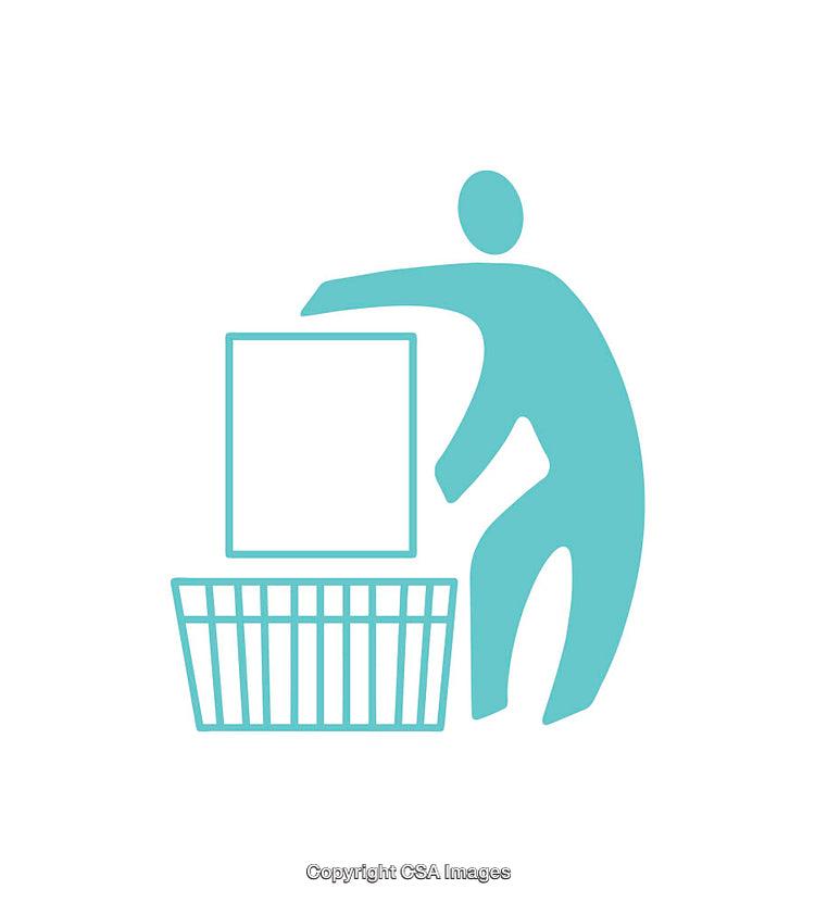 Blue Icon Representing Recycling and Responsible Waste Disposal Action