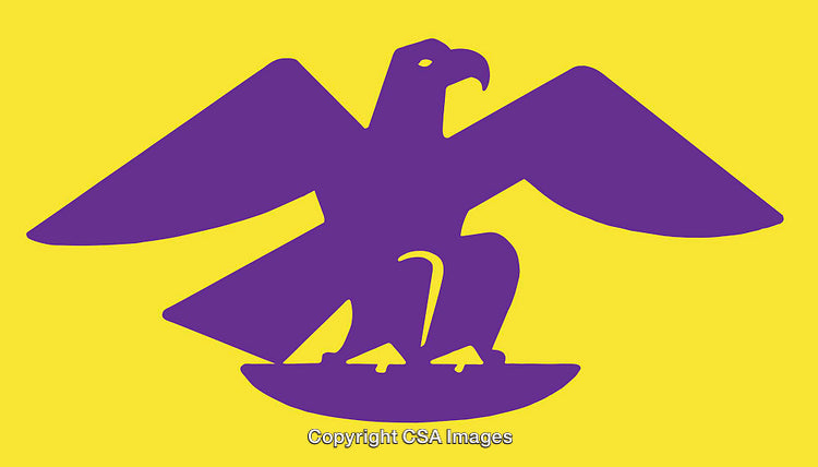 Purple Eagle Illustration on Bright Yellow Background