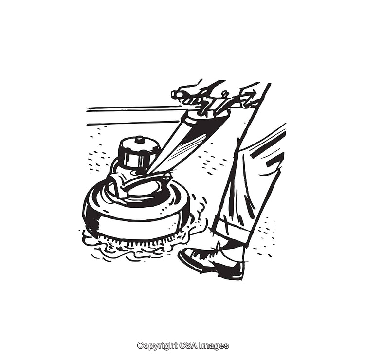 Illustration of Floor Cleaning With Buffer Machine in Motion