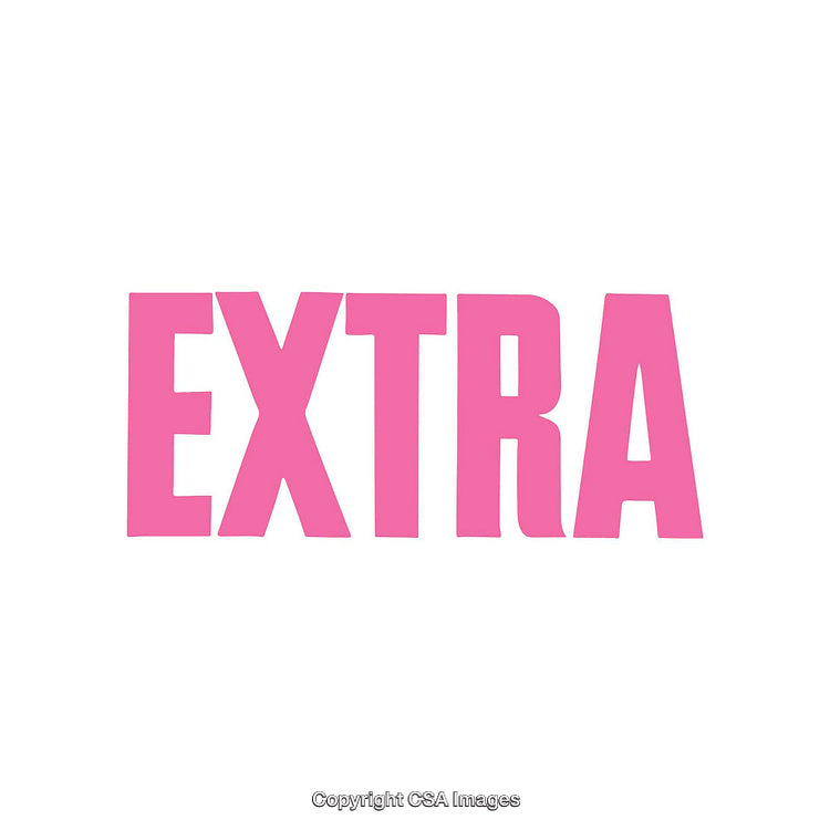 Pink Bold Text Reading 'Extra' on a Plain White Background