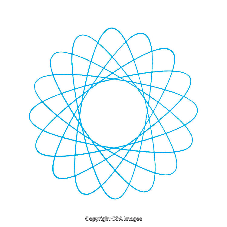 Blue Geometric Spirograph Design on White Background