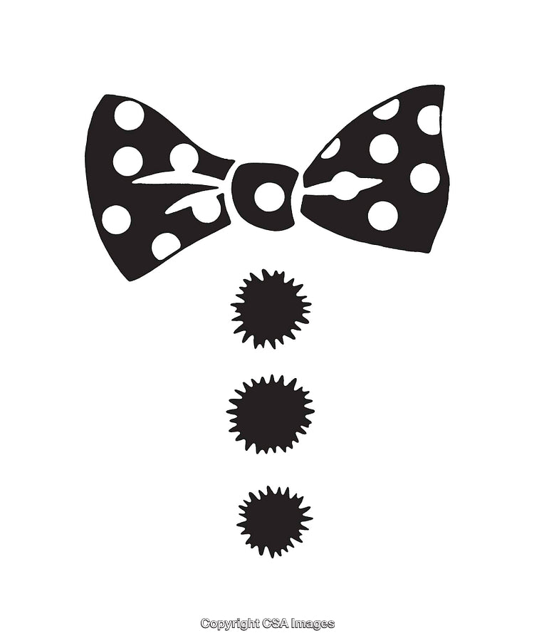 Polka Dot Bow Tie And Spiked Dots Line Art Illustration
