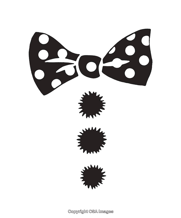 Polka Dot Bow Tie And Spiked Dots Line Art Illustration