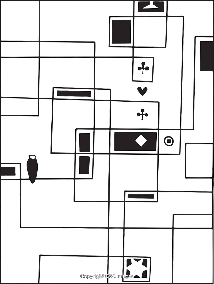 Abstract Geometric Shapes in Black and White Design