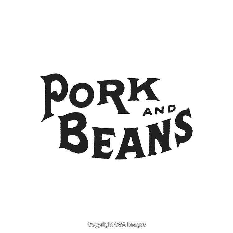 Bold Typography Design Featuring 'Pork And Beans' Text on White Background