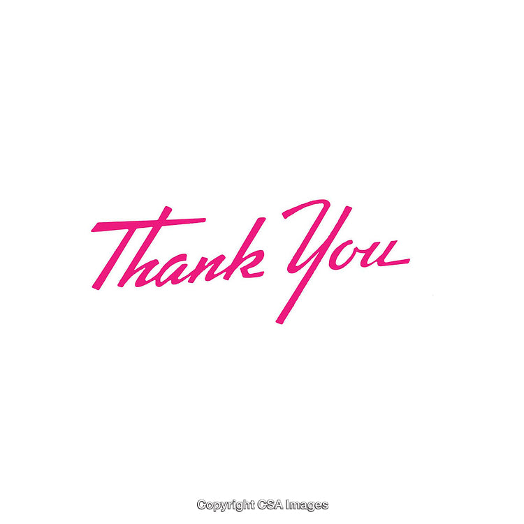 Elegant Pink Thank You Text on a White Background