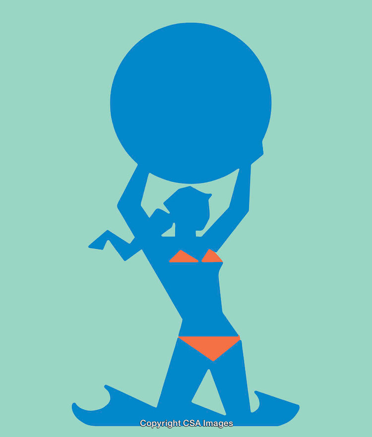 Colorful Abstract Illustration of a Woman With Geometric Motif and Circular Shape