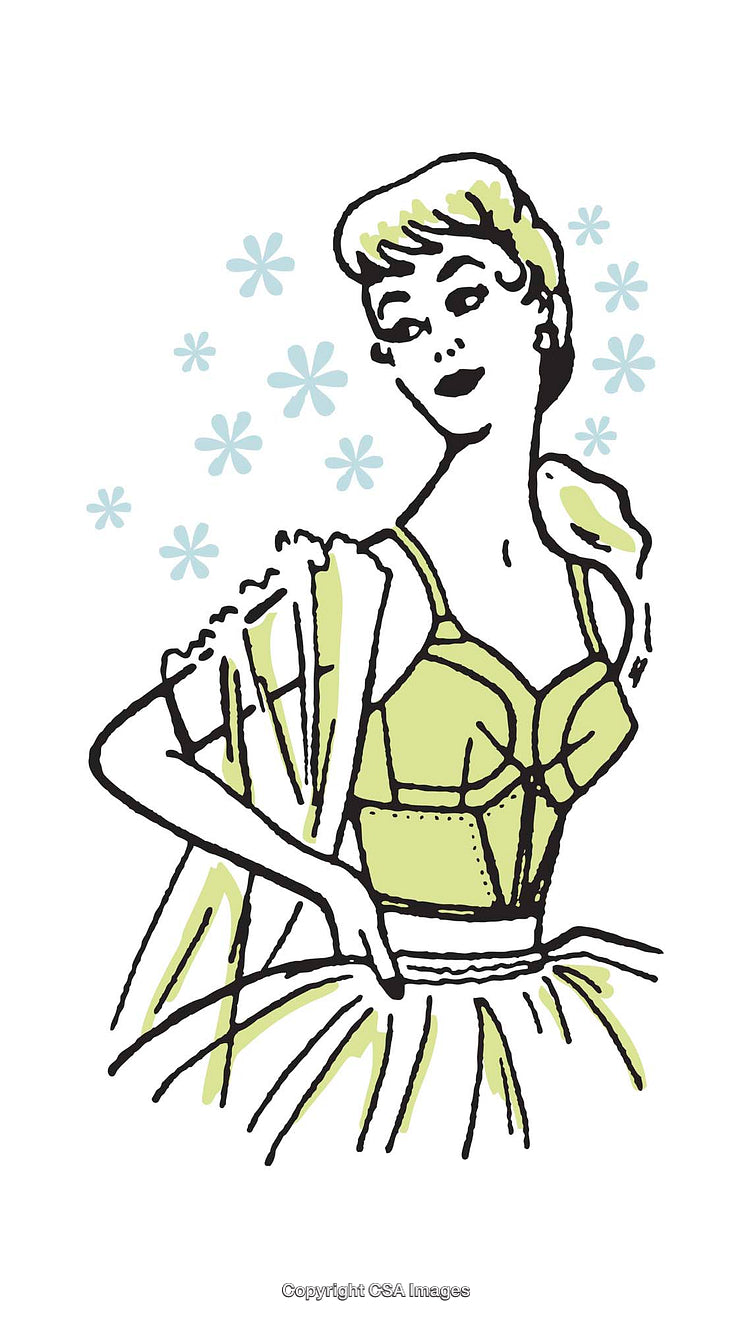 Vintage Illustration of a Stylish Woman with a Retro Aesthetic
