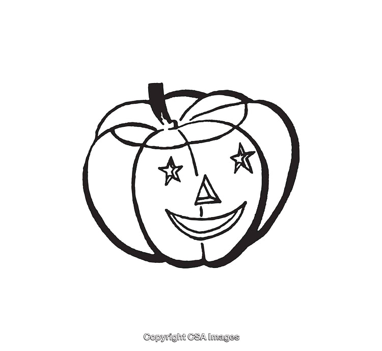 Black and White Line Art of a Jack-O'-Lantern Illustration