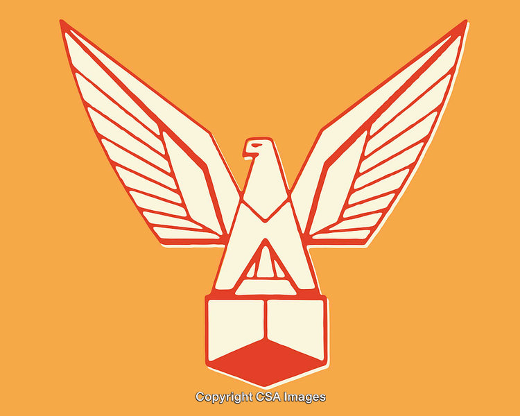 Bold Eagle Symbol Design in Retro Line Art Style