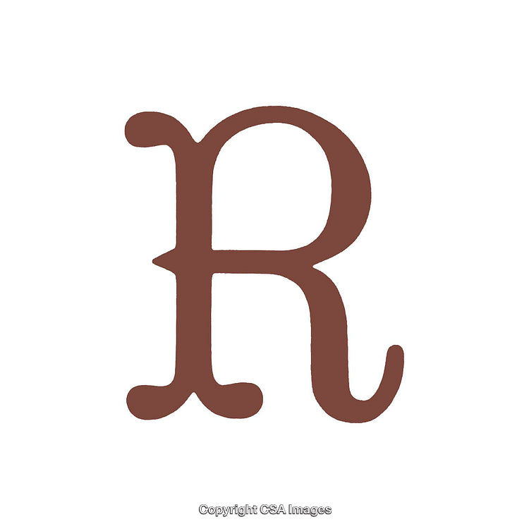 Vintage-Style Typography Featuring the Letter R in a Classic Serif Font