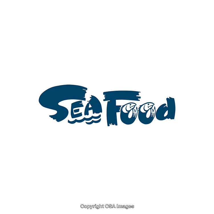 Creative Seafood Logo Design Featuring Unique Typography and Fish Graphics
