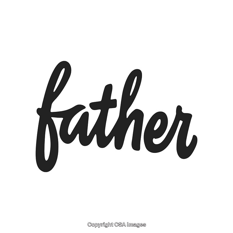 Elegant Black Text Art Depicting the Word Father in Stylish Script