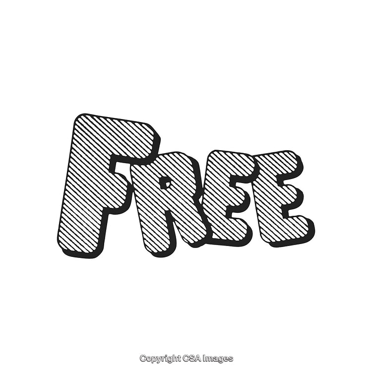Bold Striped Text Illustration Displaying the Word 'Free' in Unique Style
