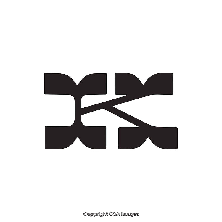 Stylized Black Letter K Logo with Geometric Symmetrical Design