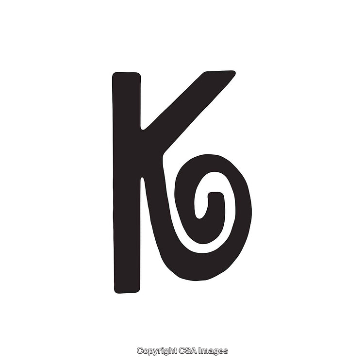 Stylized Black Letter K Design on White Background