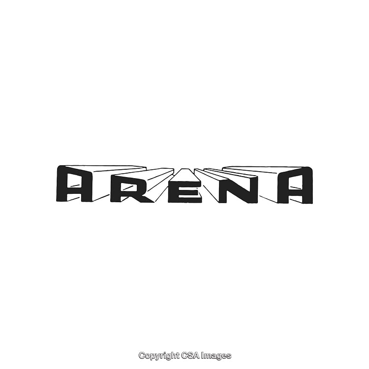 Stylized Black and White Text Logo with Perspective Effect on White Background