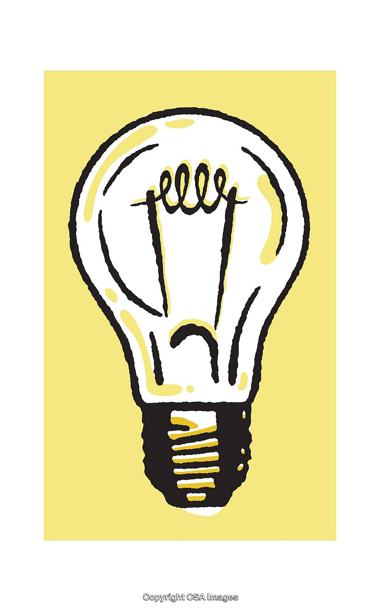 Yellow and Black Illustration of a Light Bulb Idea Concept