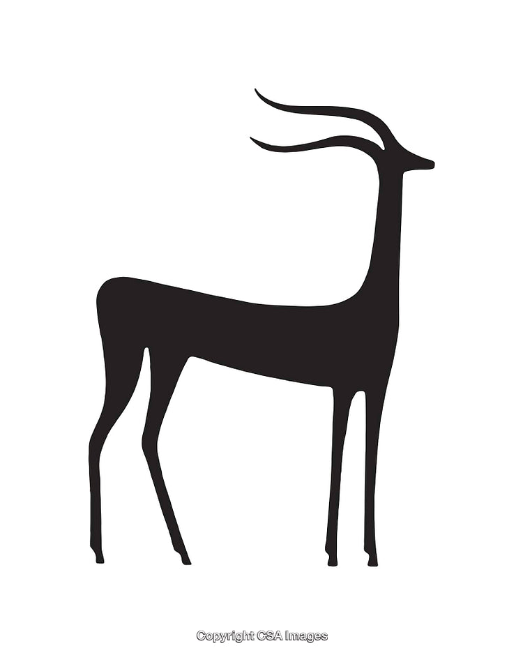Stylized Silhouette of a Graceful Antelope with Horns in Minimalist Style