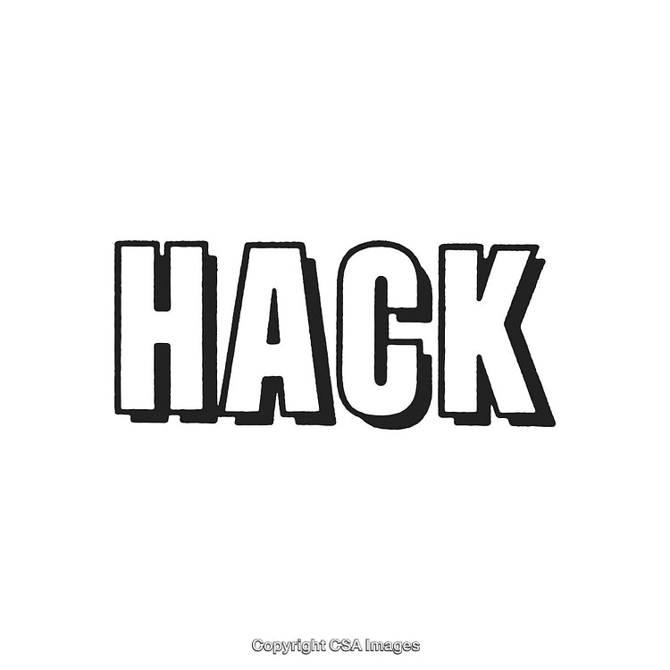 Bold Text Design Featuring The Word 'Hack' in Black and White