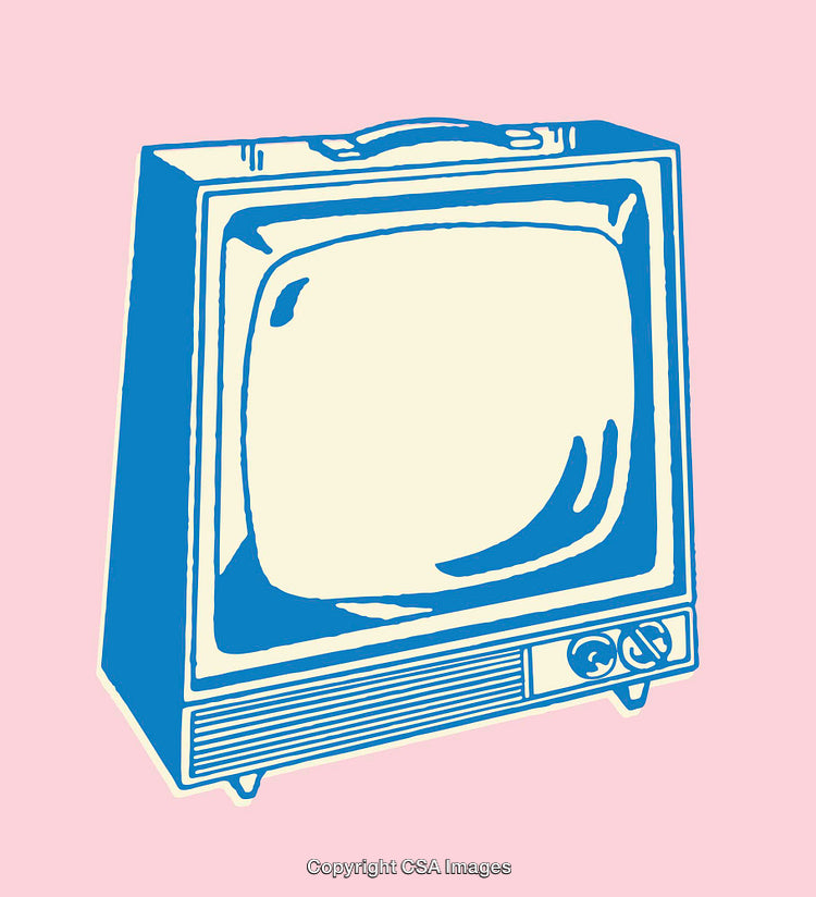 Retro Television Illustration in Vintage Style with Minimalistic Design