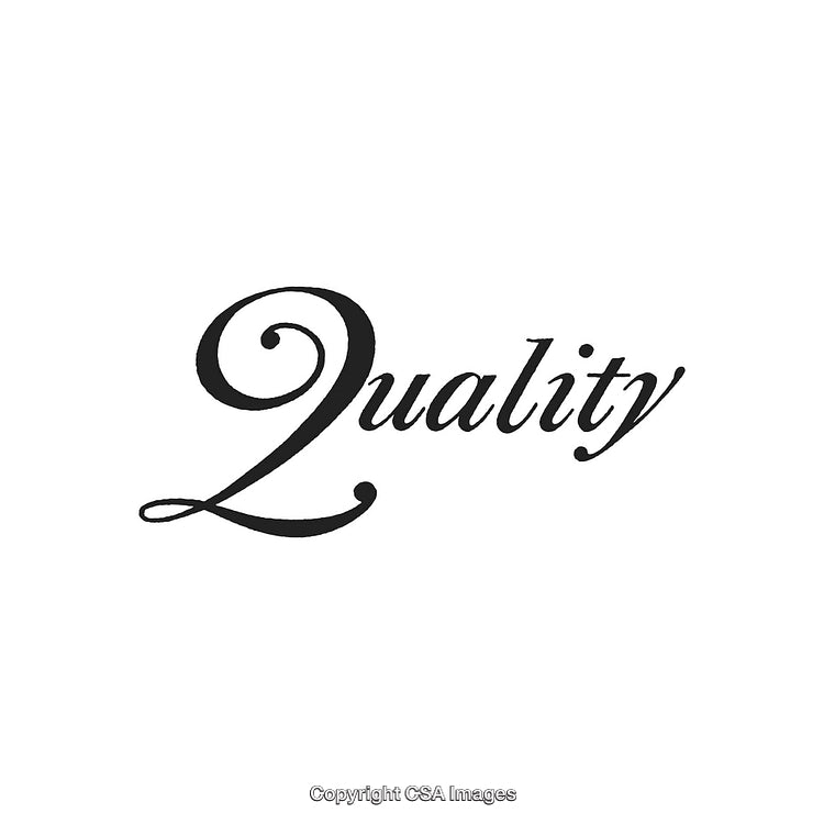 Elegant Script Typography Featuring the Word 'Quality' in Stylish Calligraphy