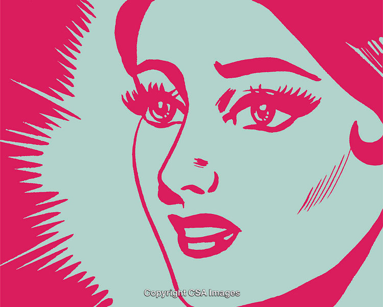Pop Art Inspired Portrait of a Woman in Vibrant Bold Colors