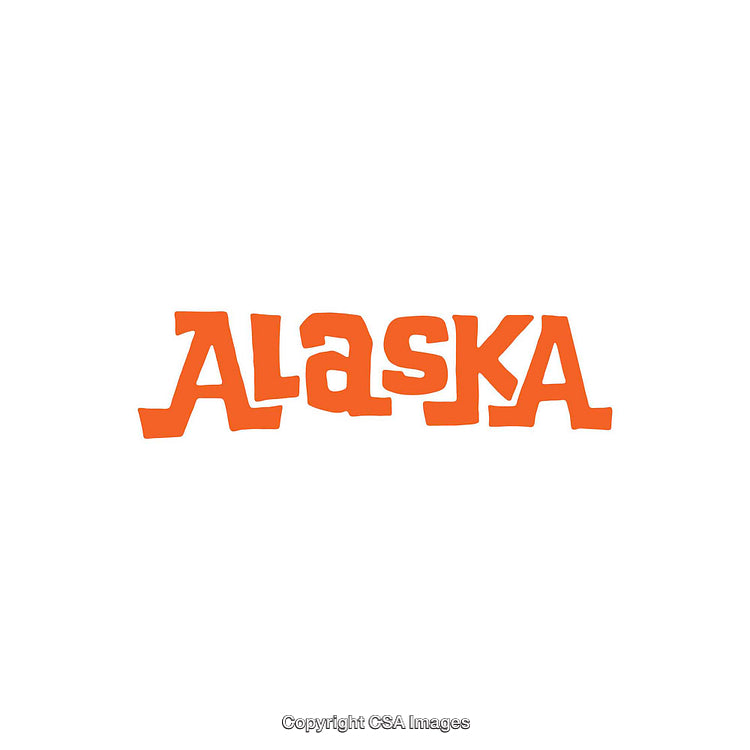 Bold Orange Alaska Text on a Clean White Background