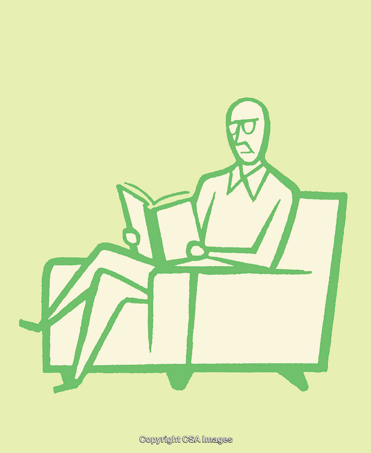Illustration of a Person Relaxing and Reading in a Comfortable Chair