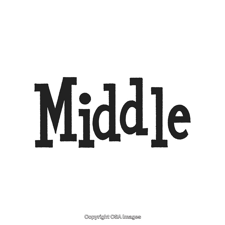 Bold Black Text Displaying the Word 'Middle' on White Background