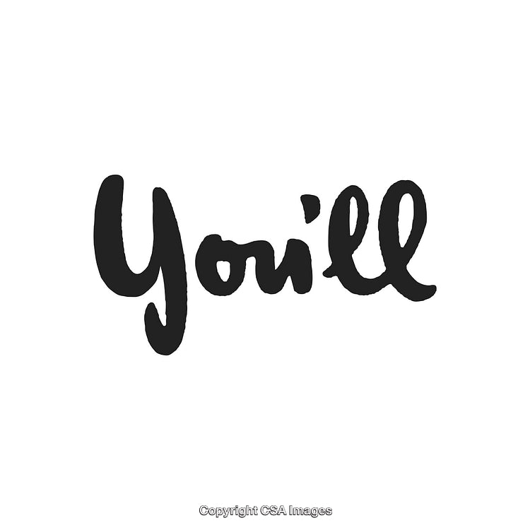 Stylish Handwritten Text 'You'll' on a White Background