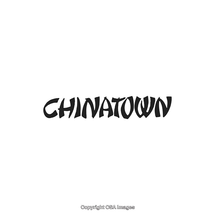 Chinatown Text Illustration with Bold Stylized Font Design