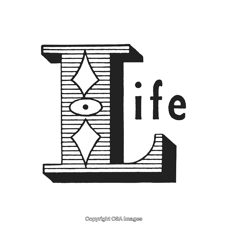 Illustrated Decorative Typography Design Featuring the Word Life in Bold Style