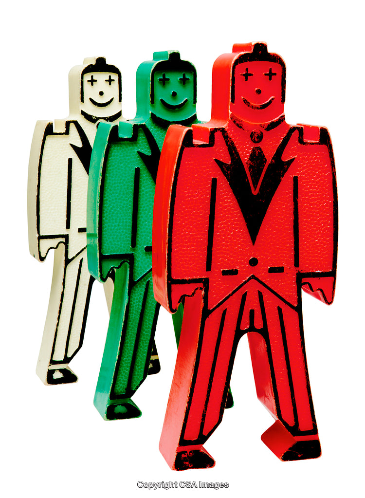Colorful Toy Figures in a Row Showcasing Creativity and Diversity