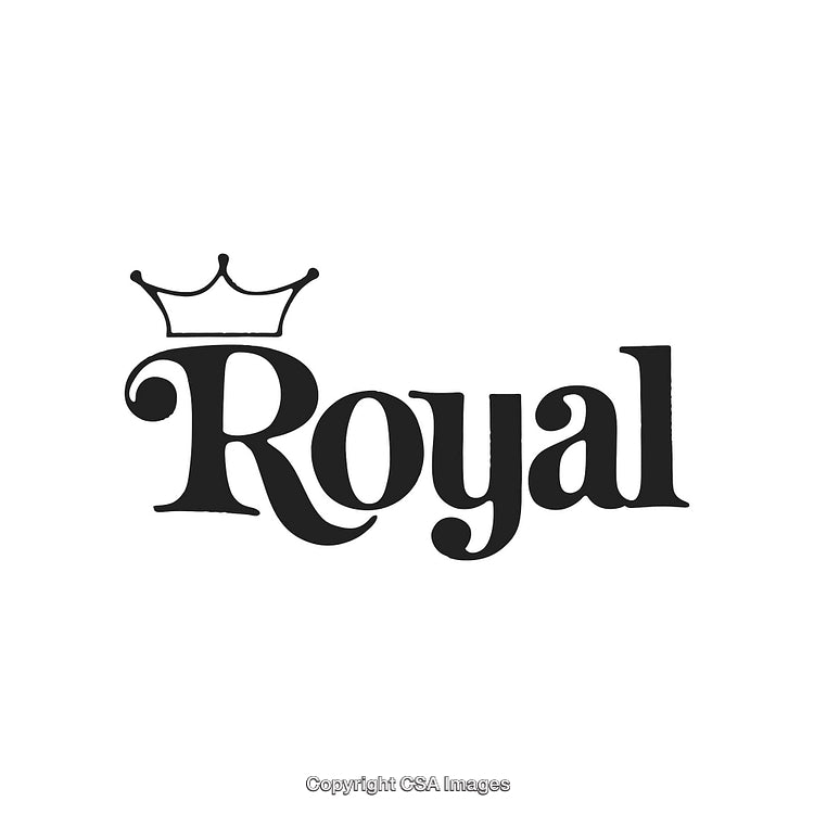 Elegant Typography with Crown Symbol Above the Word 'Royal' in Bold Style