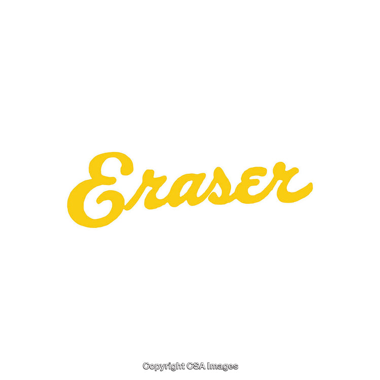 Yellow Eraser Text on a White Minimalist Background