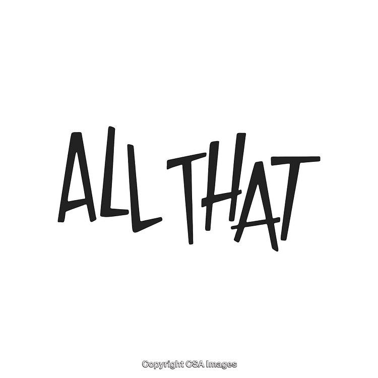 Stylized 'All That' Text Illustration on a White Background