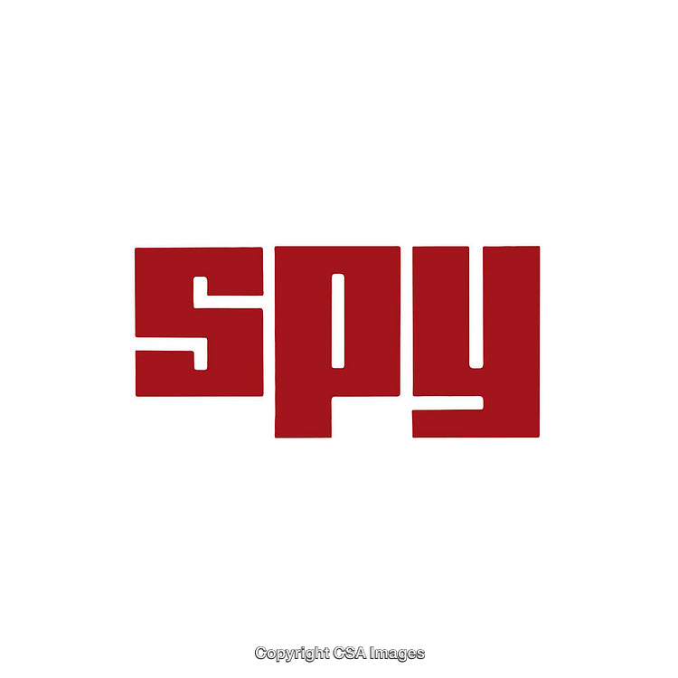 Bold Red Spy Text on a Minimalist White Background