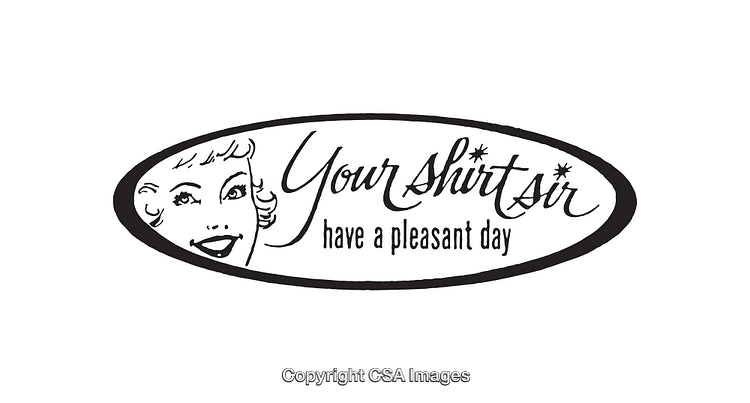 Retro Black and White Line Art Illustration of a Pleasant Greeting