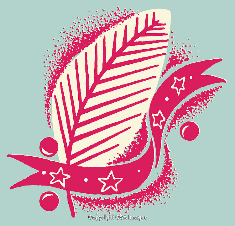 Abstract Line Art Illustration with Leaf and Decorative Elements