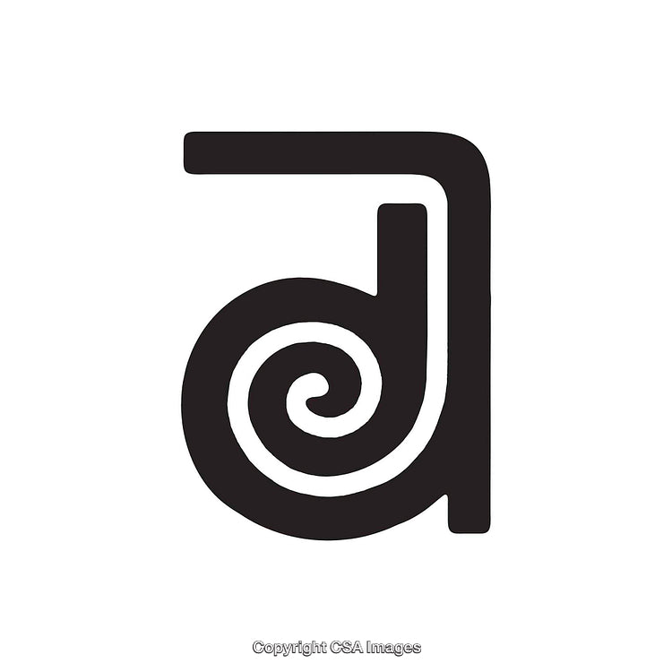 Abstract Black Monochrome Design Featuring Stylized Letter 'A' with Spiral Accent