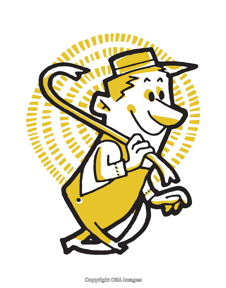 Playful Cartoon Character Illustration With Vibrant Yellow and Black Accents