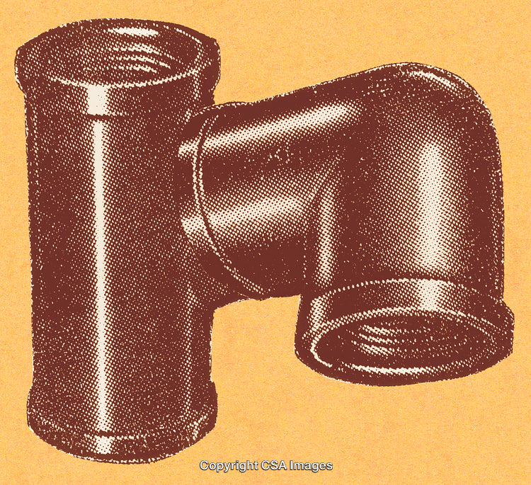 Vintage Style Illustration of a Metal Pipe on Orange Background