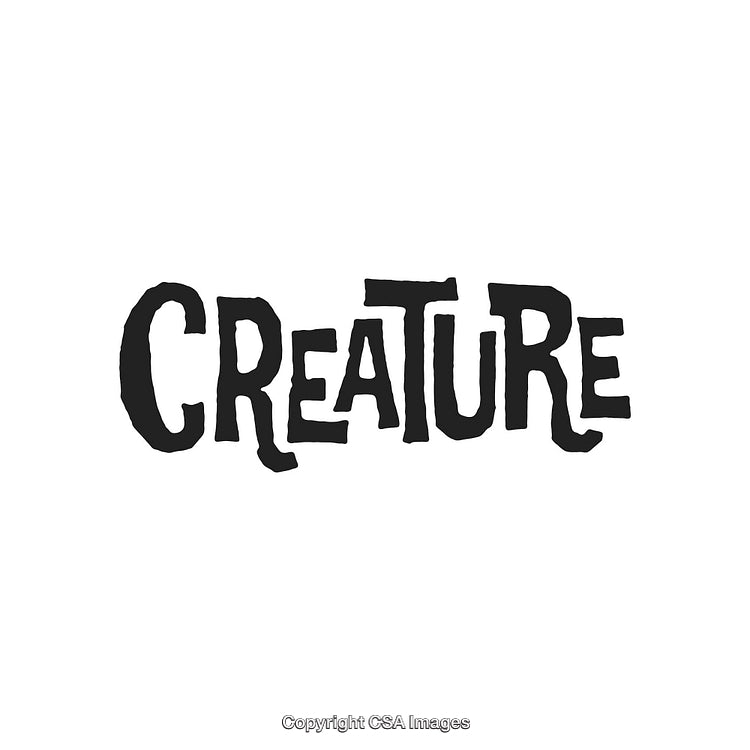 Unique Black and White Illustration Featuring Bold Hand-Drawn Typography Design